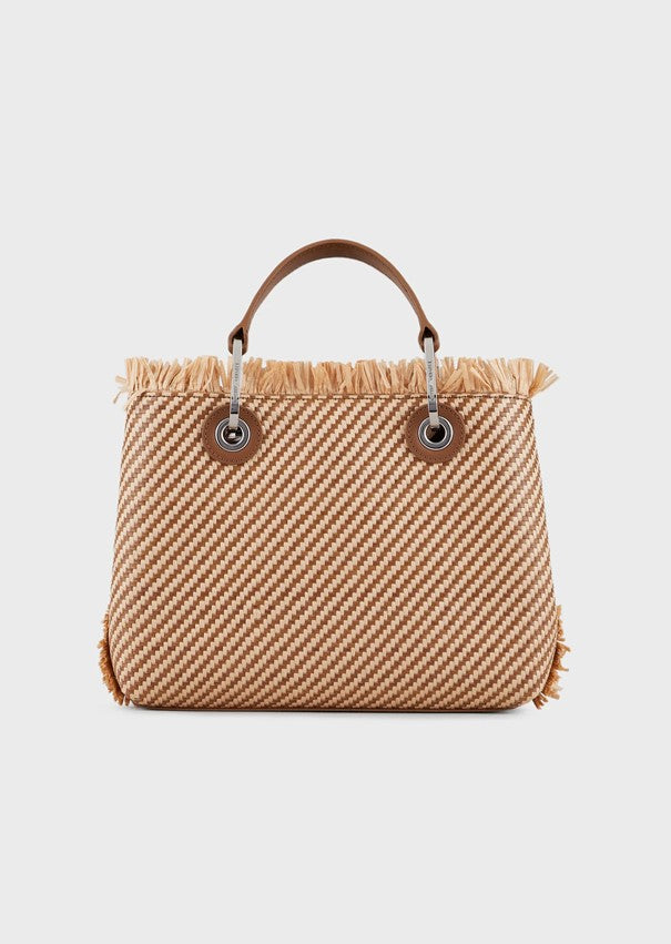 Emporio Armani Petit sac cabas MyEA Bag en paille tressée