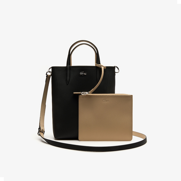 Sac Cabas Lacoste VERTICAL Réversible Noir/Sable