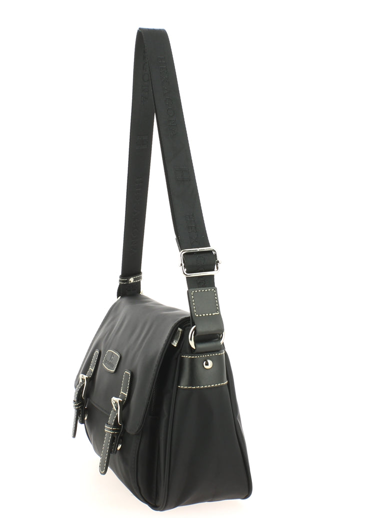 Petite besace HEXAGONA Cradle noir coté