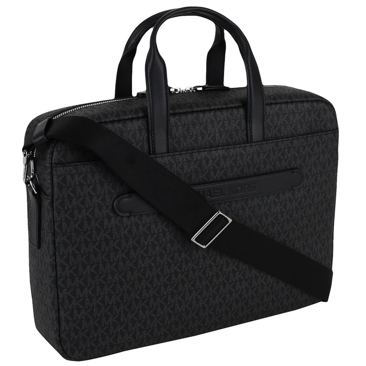 Porte-documents Michael Kors Hudson en cuir grainé à logo