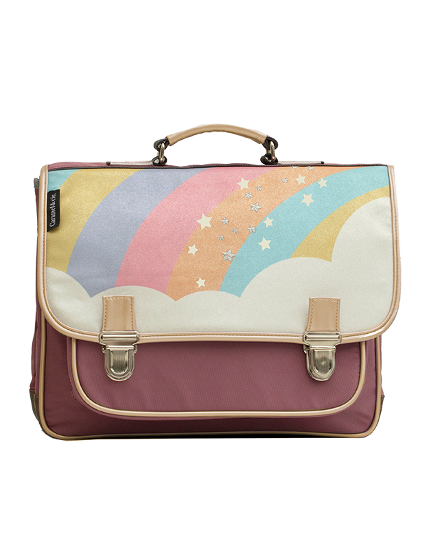 Cartable Caramel Moyen Arc en ciel Etoile