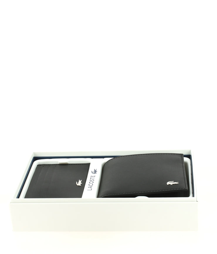 Coffret portefeuille et porte-clés LACOSTE Large Billfold Noir coffret