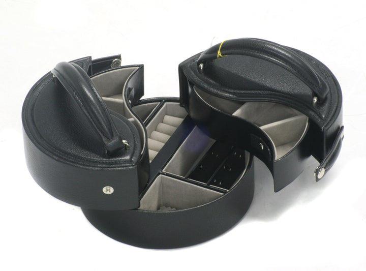 Coffret Bijoux Davidt's Euclide Rond Noir ouvert