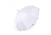 Parapluie Isotoner froufrou Blanc ouvert