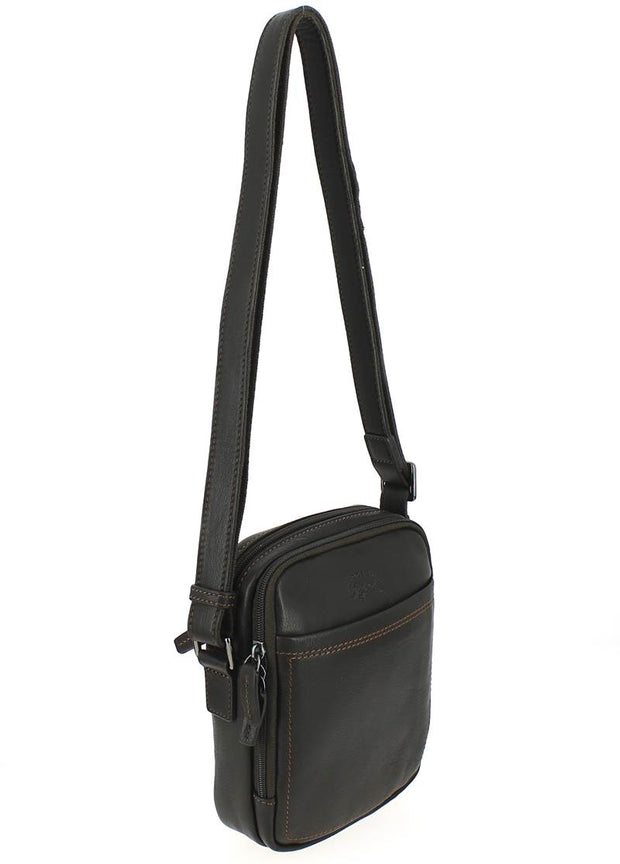 Pochette bandoulière Francinel Marron foncé coté long
