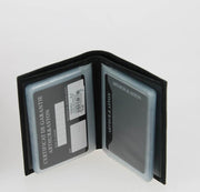 Porte-cartes Arthur et Aston cuir de vachette Noir OUVERT CARTES