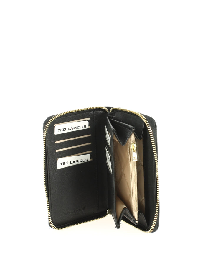 Porte monnaie Ted Lapidus Gretel Noir ouvert