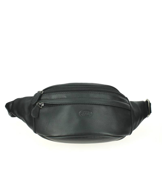 Sac banane homme cuir FRANCINEL Noir face