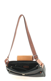 sac bandoulière Hexagona 173506-0100-NOIRMARRON-ouvert