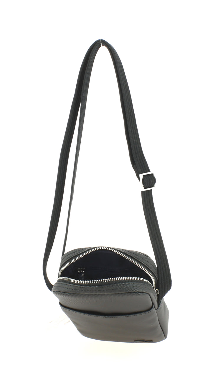 Sac bandoulière Lacoste vertical camera bag noir intérieur
