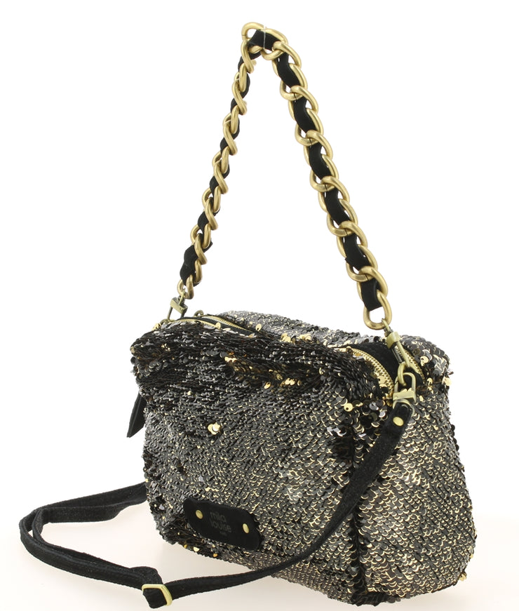 Sac bandoulière Mila Louise noir doré coté
