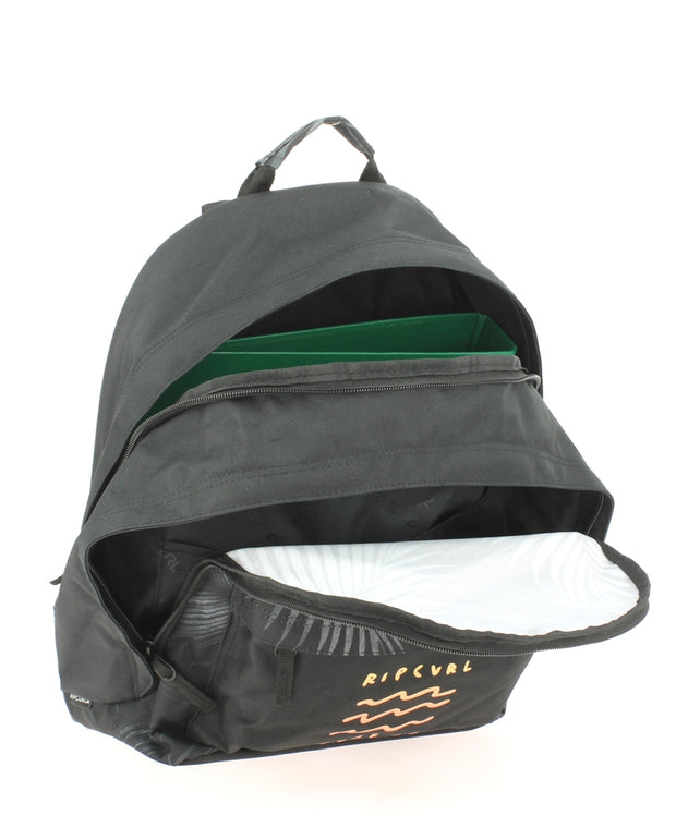 Sac à dos RIP CURL Glow Wave BLACK ouvert