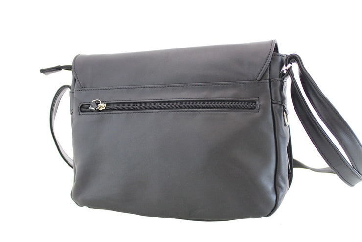 Sac besace cuir Katana Noir dos