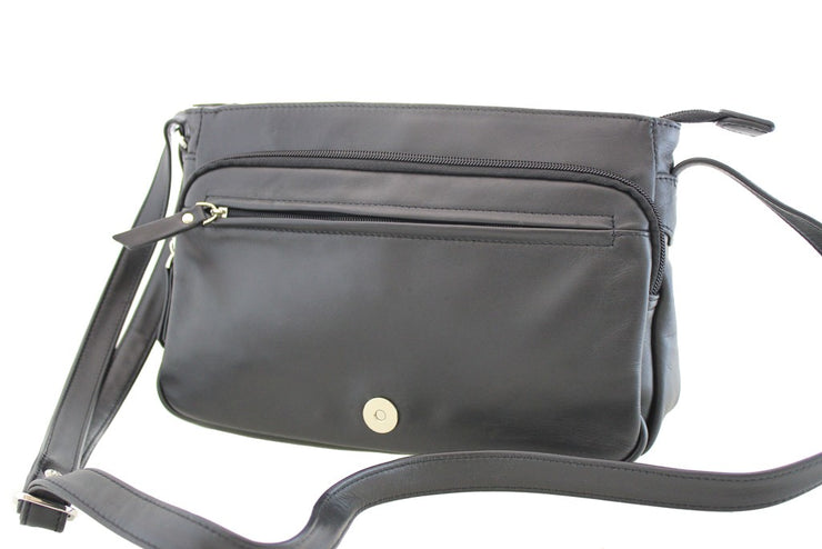 Sac besace cuir Katana Noir interieur