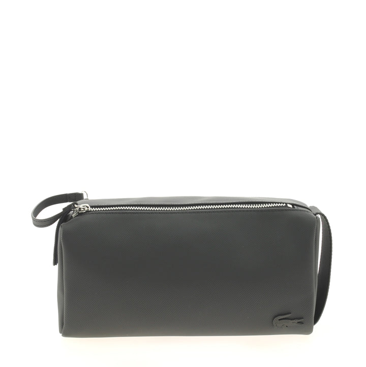 Trousse de Toilette Double Zip Men's Classic en Petit Piqué Uni Black face