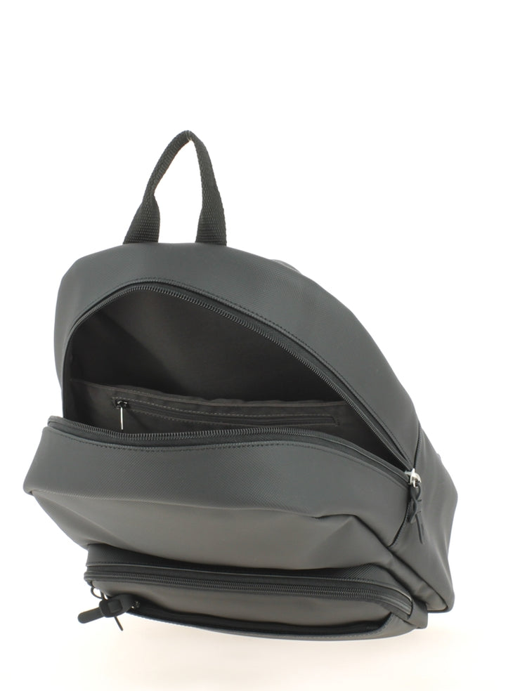 Sac à dos LACOSTE Backpack L.12.12 Concept Zippé Noir ouvert