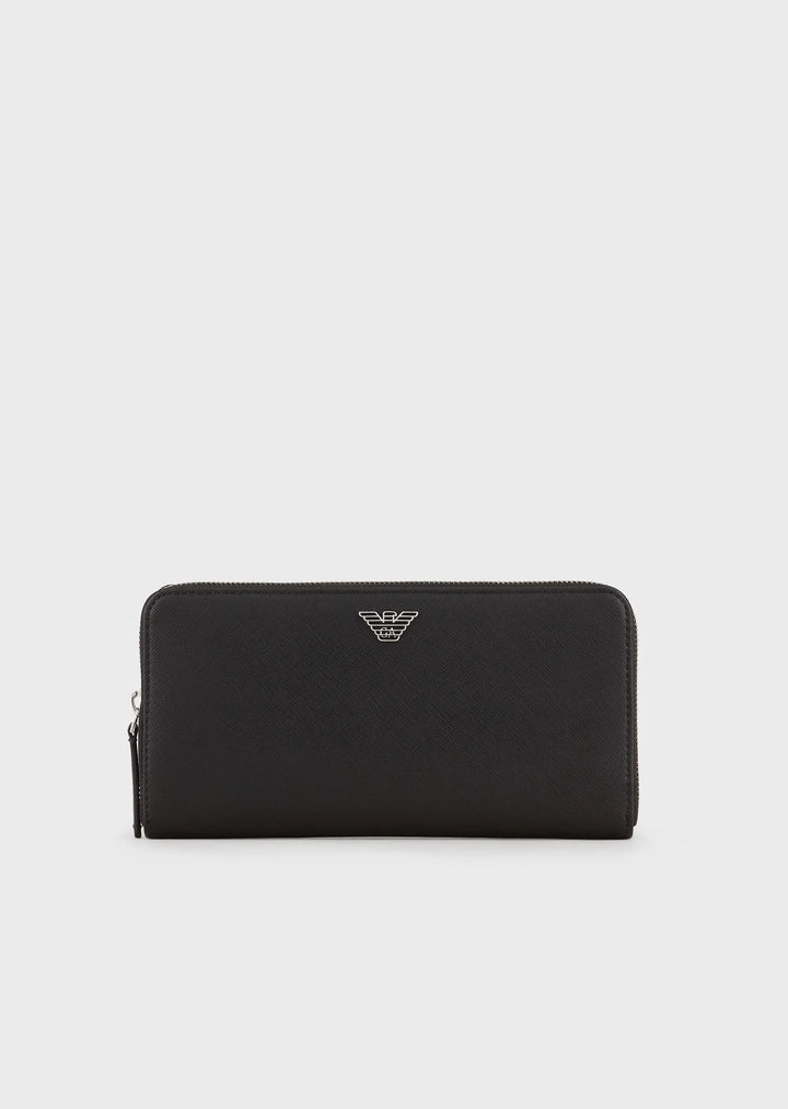 Emporio Armani Portefeuille entièrement zippé en cuir régénéré
