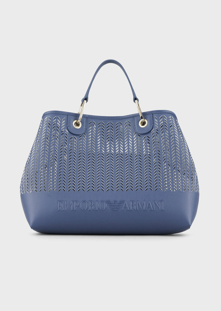 Sac Cabas Emporio Armani MyEA Bag, moyen format, avec motif chevron ajouré
