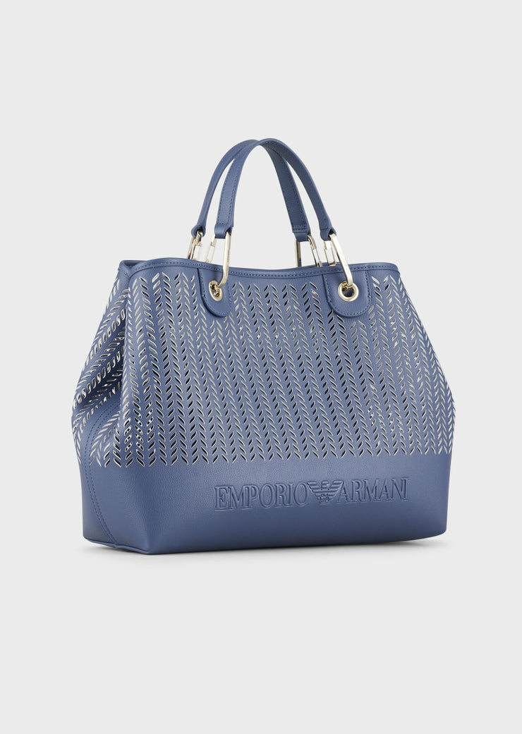 Sac Cabas Emporio Armani MyEA Bag, moyen format, avec motif chevron ajouré