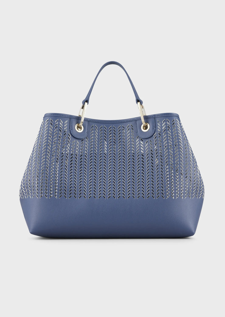 Sac Cabas Emporio Armani MyEA Bag, moyen format, avec motif chevron ajouré
