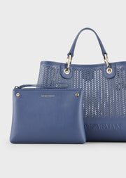 Sac Cabas Emporio Armani MyEA Bag, moyen format, avec motif chevron ajouré