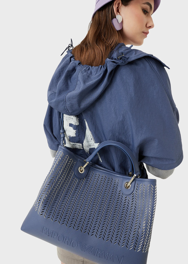 Sac Cabas Emporio Armani MyEA Bag, moyen format, avec motif chevron ajouré