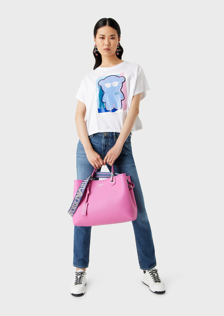 Sac Cabas Emporio Armani imprimé cerf FUXIA/DATE