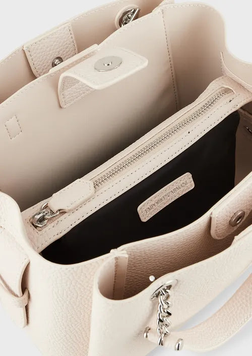 Sac à main Emporio Armani effet liégé avec bijou de sac aigle NUDE/NUDE