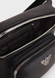 Emporio Armani Sac banane en cuir régénéré plaquette aigle
