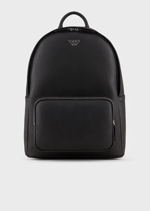 Emporio Armani Sac à dos en cuir régénéré plaquette aigle