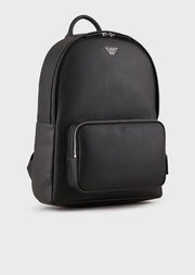 Emporio Armani Sac à dos en cuir régénéré plaquette aigle