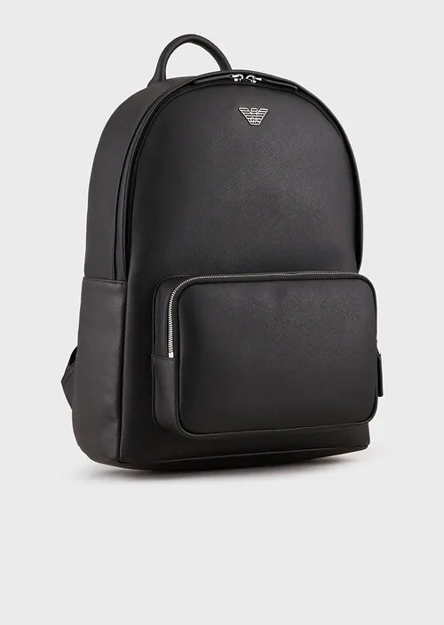 Emporio Armani Sac à dos en cuir régénéré plaquette aigle