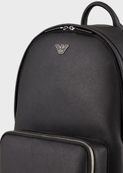 Emporio Armani Sac à dos en cuir régénéré plaquette aigle