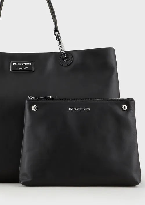 Sac grand cabas Emporio Armani format en cuir écologique