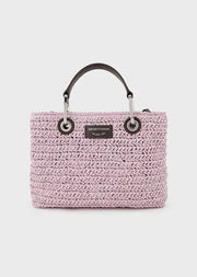 Emporio Armani Petit sac cabas MyEA Bag en paille tressée