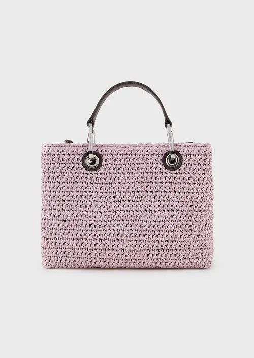 Emporio Armani Petit sac cabas MyEA Bag en paille tressée