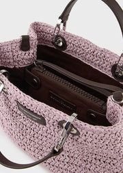 Emporio Armani Petit sac cabas MyEA Bag en paille tressée