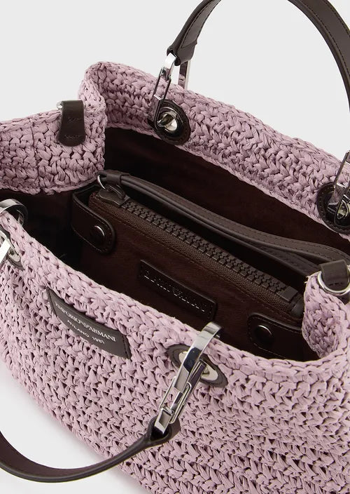 Emporio Armani Petit sac cabas MyEA Bag en paille tressée