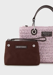 Emporio Armani Petit sac cabas MyEA Bag en paille tressée