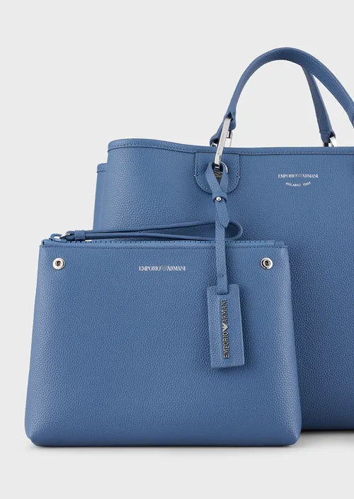 Emporio Armani Sac cabas MyEA Bag format moyen imprimé cerf DENIM/DATE