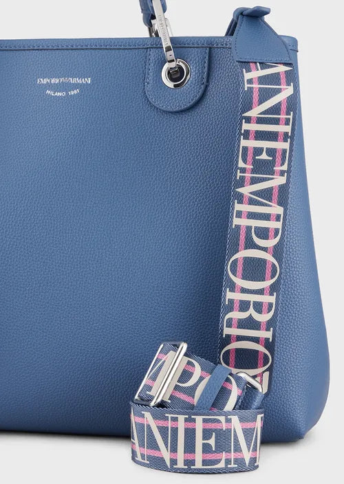 Emporio Armani Sac cabas MyEA Bag format moyen imprimé cerf DENIM/DATE